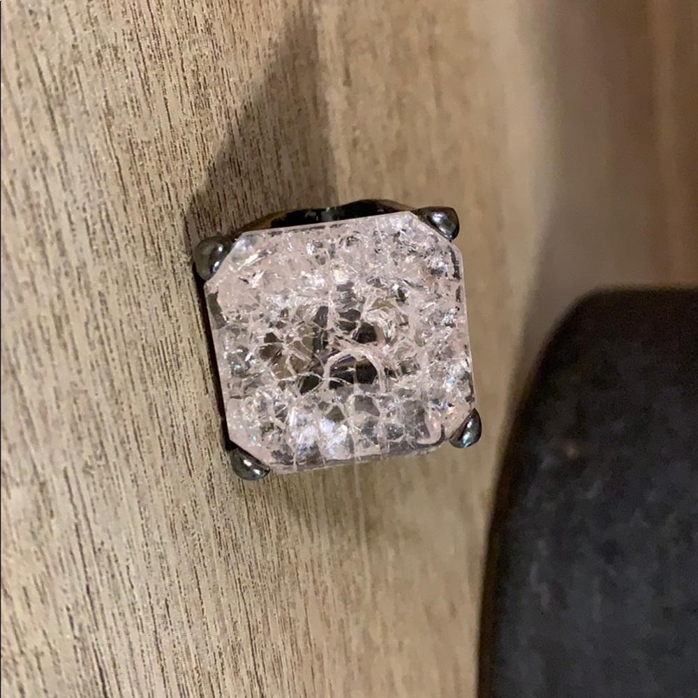 Pink & Gray Crushed Glass Ring